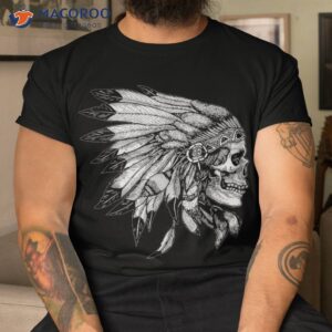 American Motorcycle Skull Native Indian Eagle Chief Vintage Shirt