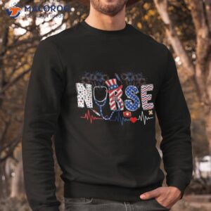 american nurse 4th of july stethoscope heartbeat shirt sweatshirt