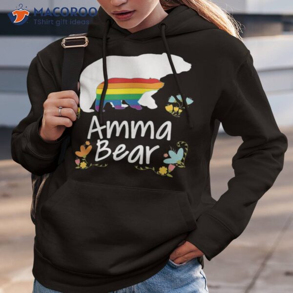 Amma Lgbt Bear Gay Lesbian Pride Rainbow Floral Transgender Shirt