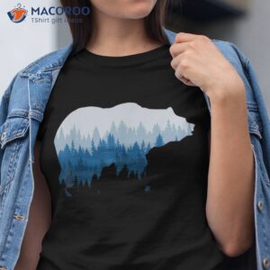 animal lover in the nature with silhouette of black bear shirt tshirt