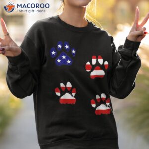 animal lover usa flag cat dog paw prints 4th of july shirt sweatshirt 2