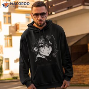 Anime Girl Anime Eyes Ink Art Sketch Drawing For Girls Teens Shirt