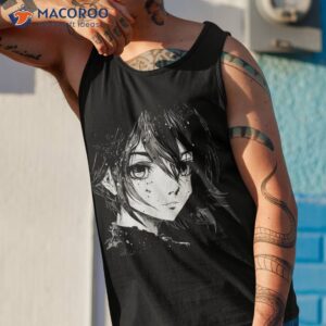 anime girl anime eyes ink art sketch drawing for girls teens shirt tank top 1