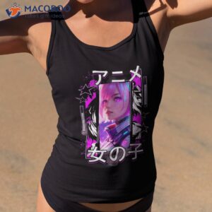 anime vibes japanese writing gaming style girl shirt tank top 2