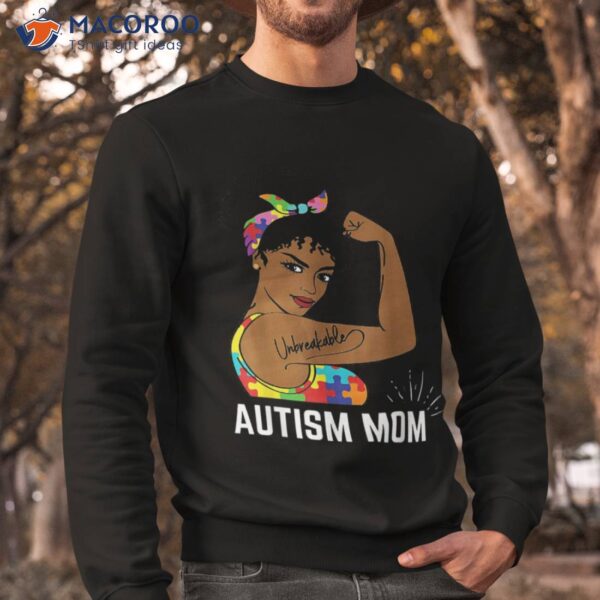 Autism Awareness Strong Mom Afro Mother Black Gift Shirt