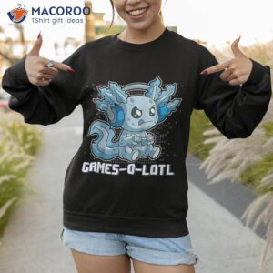Axolotl Gaming Kids Boys Girls Anime Video Game Pew Gamer T-Shirt 2 axolotl gaming kids boys girls anime video game pew gamer t shirt sweatshirt