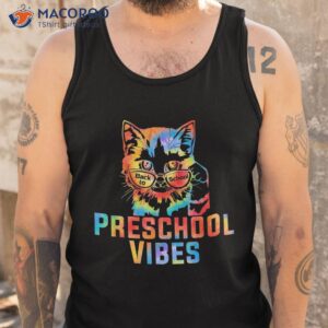 back to school teachers cat preschool vibes kids shirt tank top