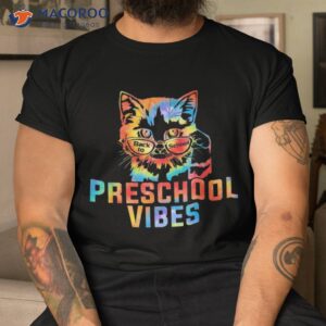 back to school teachers cat preschool vibes kids shirt tshirt