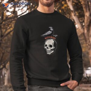 baltimore maryland crow birds skull nevermore hardcore logo t shirt sweatshirt