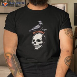 baltimore maryland crow birds skull nevermore hardcore logo t shirt tshirt