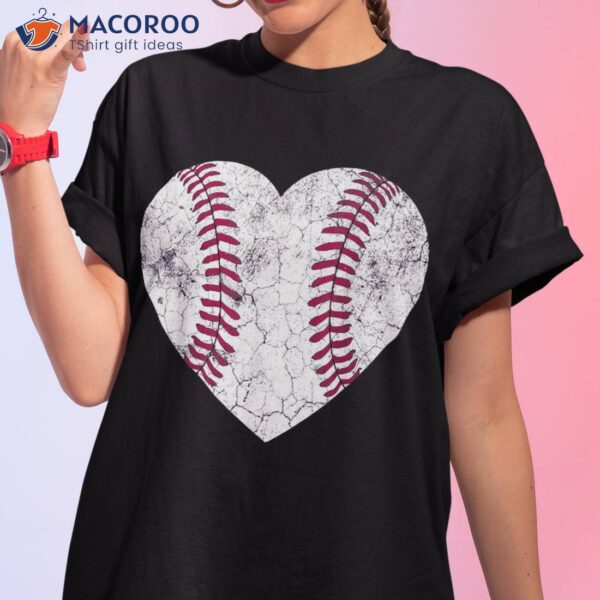 Baseball Heart Shirt Cute Mom Dad Softball Gift