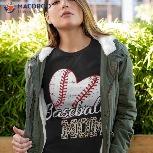 Baseball Mom Gifts Leopard Print Mama Mother’s Day Shirt