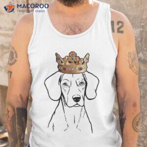 beagle dog wearing crown shirt tank top