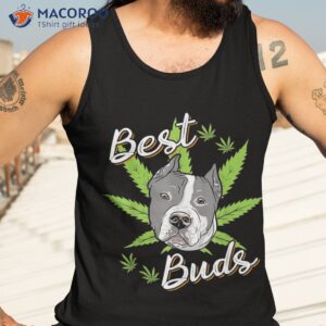 best buds weed pitbull dog with gold marijuana leaf gift shirt tank top 3