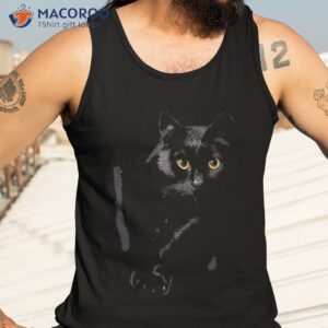 black cat yellow eyes shirt cats tee gifts tank top 3