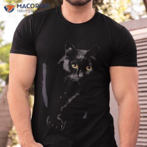 black cat yellow eyes shirt cats tee gifts tshirt