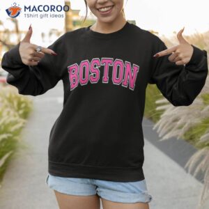 boston varsity style magenta text shirt sweatshirt 1