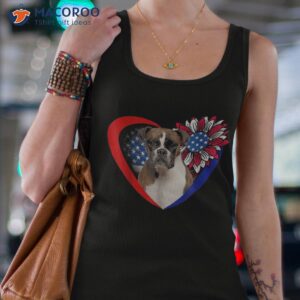 boxer dog heart american flag 4th of july usa sunflower shirt tank top 4