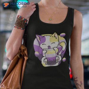 cat boba tea bubble anime kawaii neko non binary kitten shirt tank top 4