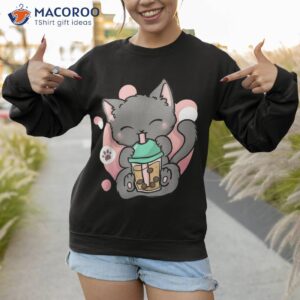 cat boba tea bubble anime kawaii neko shirt sweatshirt 1 2