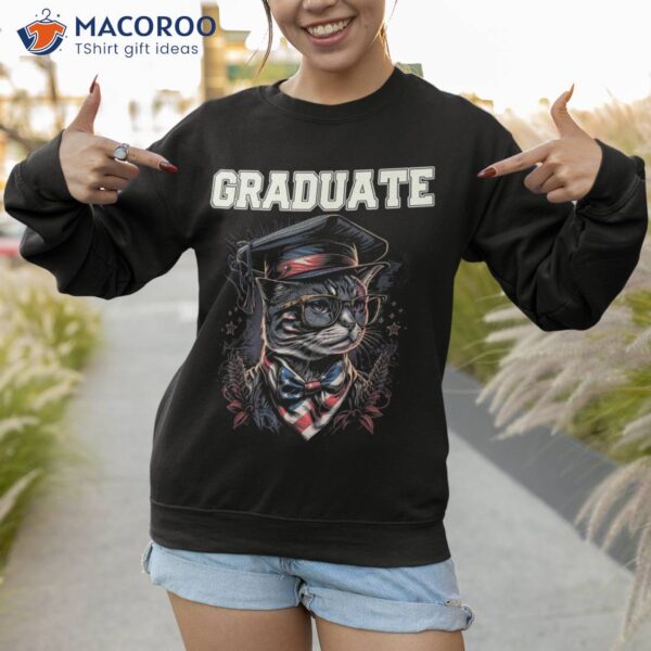 Cat Graduation Graduate 2023 Senior High School Kindergarten Shirt