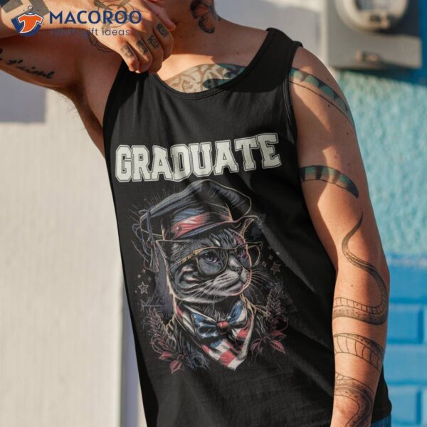 Cat Graduation Graduate 2023 Senior High School Kindergarten Shirt