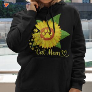 cat mom sunflower shirt paw print lover mothers day hoodie 2