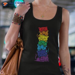 cat stack rainbow gay pride cute lgbt animal pet lover gift shirt tank top 4