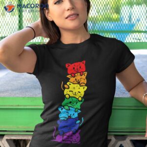 cat stack rainbow gay pride cute lgbt animal pet lover gift shirt tshirt 1