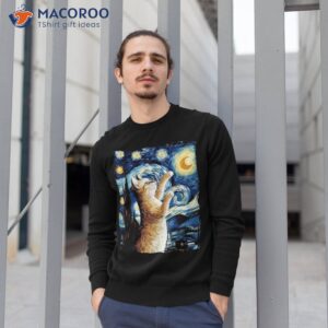 cat starry night shirt van gogh art lover sweatshirt 1