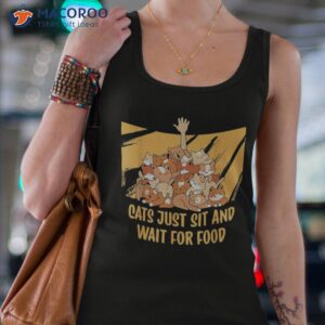 cats sit and wait for food cat lover joke kitten pun mom shirt tank top 4