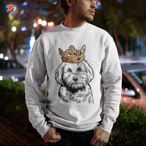 Cavapoo Dog Wearing Crown Shirt