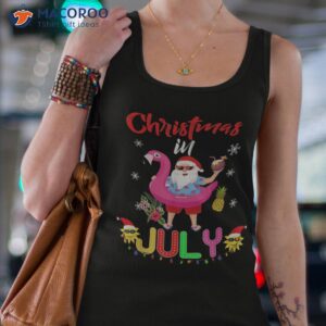 christmas in july santa hawaiian flamingo summer beach shirt tank top 4