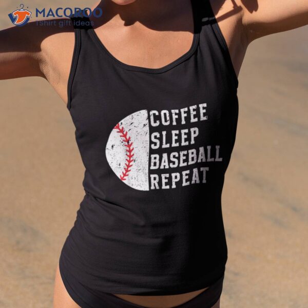 Coffee Sleep Baseball Repeat Retro Funny Player Shirt