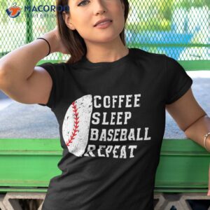 coffee sleep baseball repeat retro funny player shirt tshirt 1