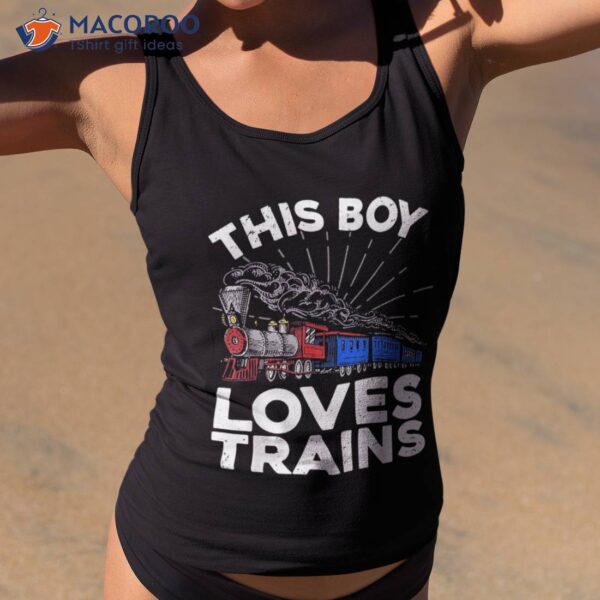 Cool Train Art For Boys Kids Toddlers Lovers Railroad Shirt