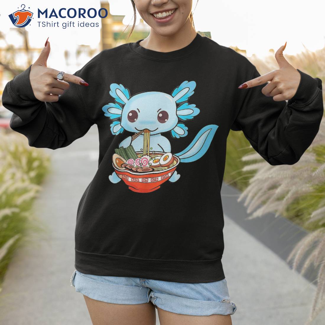 Cute Axolotl Ramen Japanese Anime Noodles Boys Teen Girl T-Shirt Cute Axolotl Ramen Japanese Anime Noodles Boys Teen Girl T-Shirt
