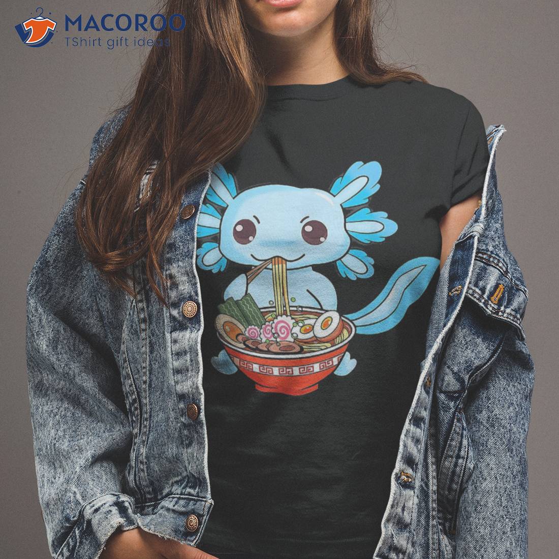 Cute Axolotl Ramen Japanese Anime Noodles Boys Teen Girl T-Shirt Cute Axolotl Ramen Japanese Anime Noodles Boys Teen Girl T-Shirt