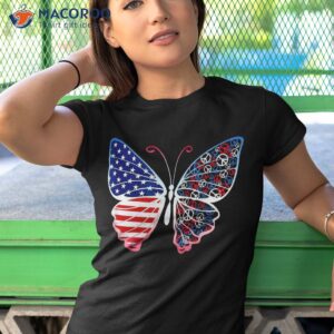 cute butterfly patriotic peace signs 4th of july us flag shirt tshirt 1