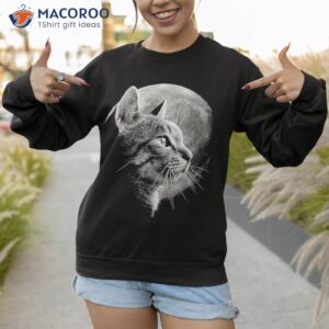 cute cat with moon funny shirt sweatshirt 1