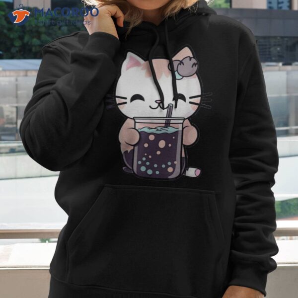 Cute Kawaii Bubble Tea Kitten For Japanese Cat Lovers Shirt