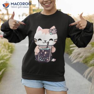 cute kawaii bubble tea kitten for japanese cat lovers shirt sweatshirt 1