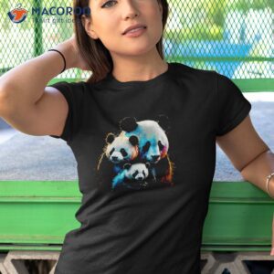 cute panda bear mom baby giant animal shirt tshirt 1