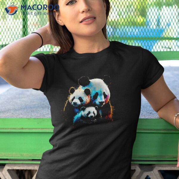 Cute Panda Bear Mom Baby Giant Animal Shirt