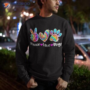 cute peace love dogs tie dye dog paw mom mothers day shirt sweatshirt