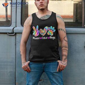 cute peace love dogs tie dye dog paw mom mothers day shirt tank top 2