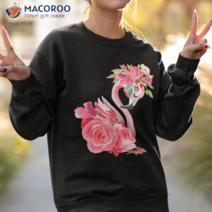 cute pink dreaming girl baby flamingo with flowers shirt sweatshirt 2