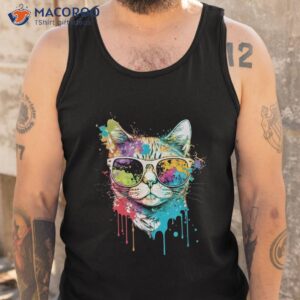 cute pop art cat shirt tank top