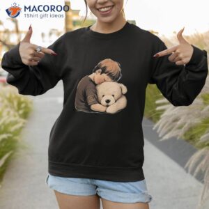 cute toddler with his best teddy bear friend shirt sweatshirt