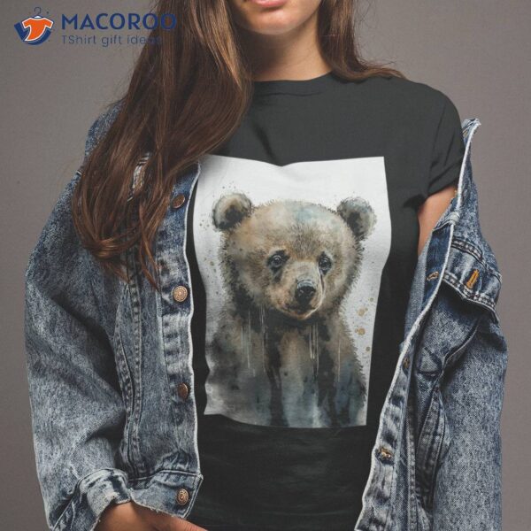 Cute Watercolor Bear Baby Aesthetic Animal Art Painting Shirt